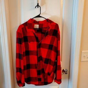 American Eagle Men's Button Down Size Large Buffalo Check Flannel Shirt